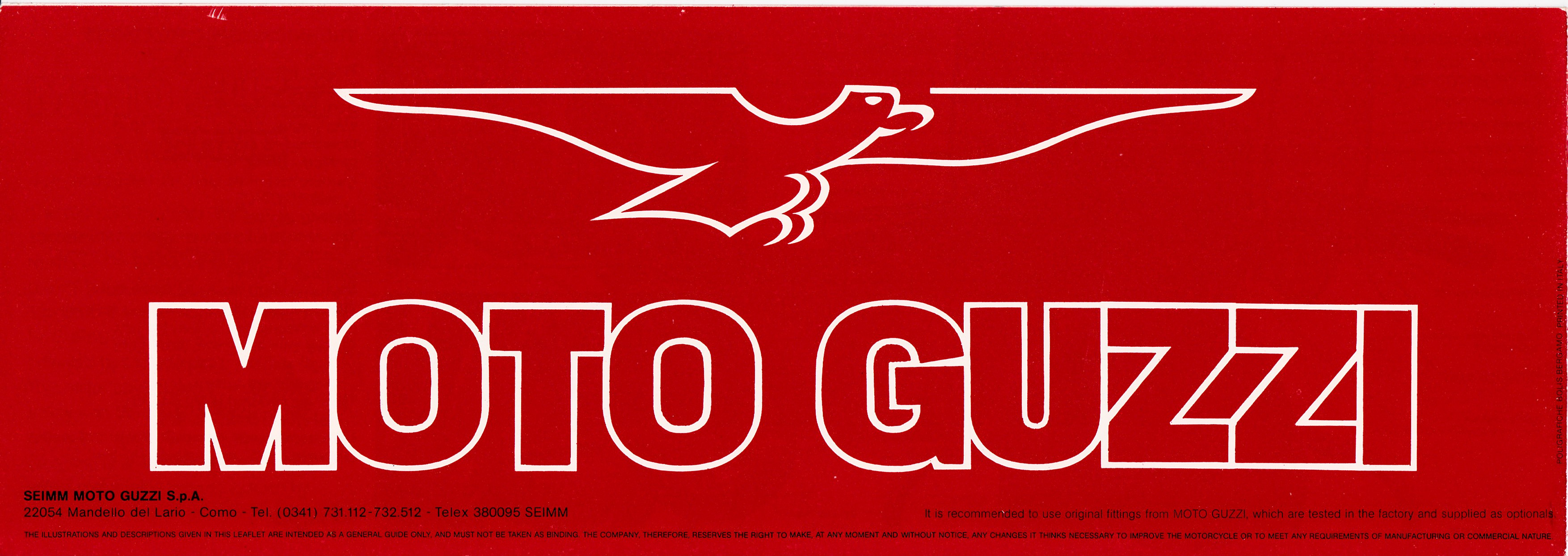 Brochure - Moto Guzzi V1000 G5 (folded style brochure)