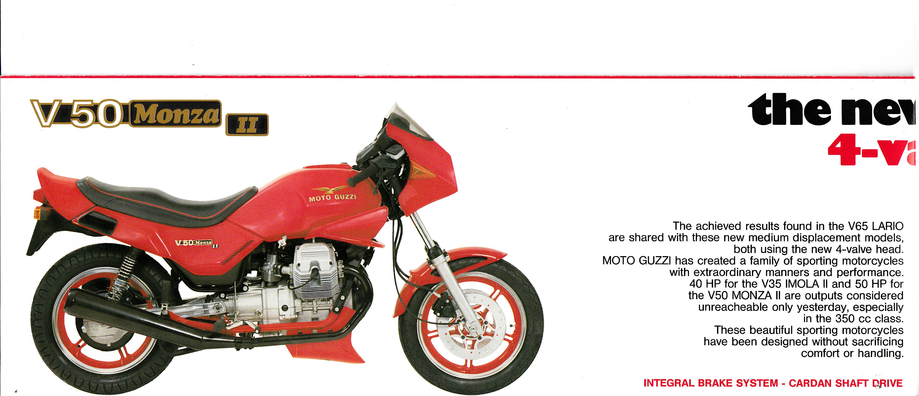 Brochure - Moto Guzzi V35 Imola and II V50 Monza II (folded style brochure)