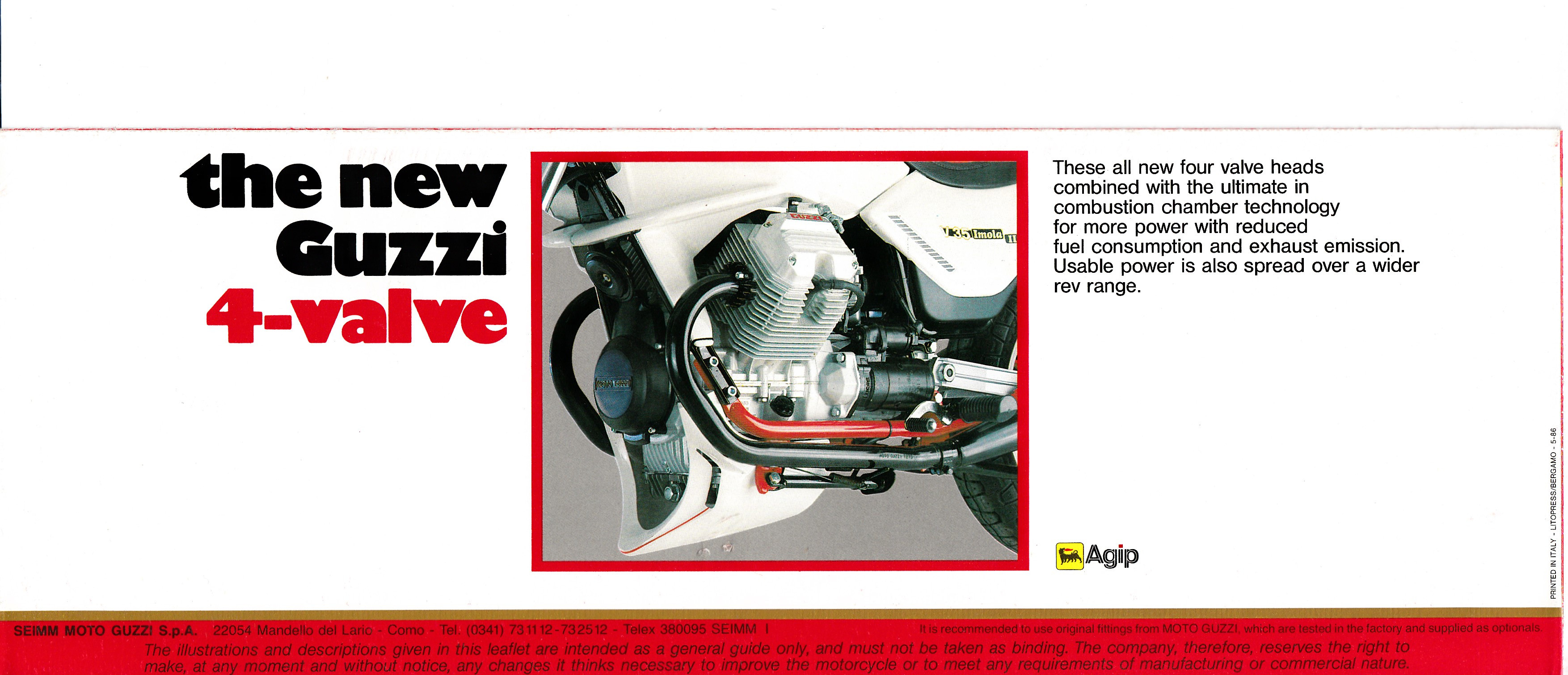 Brochure - Moto Guzzi V35 Imola and II V50 Monza II (folded style brochure)