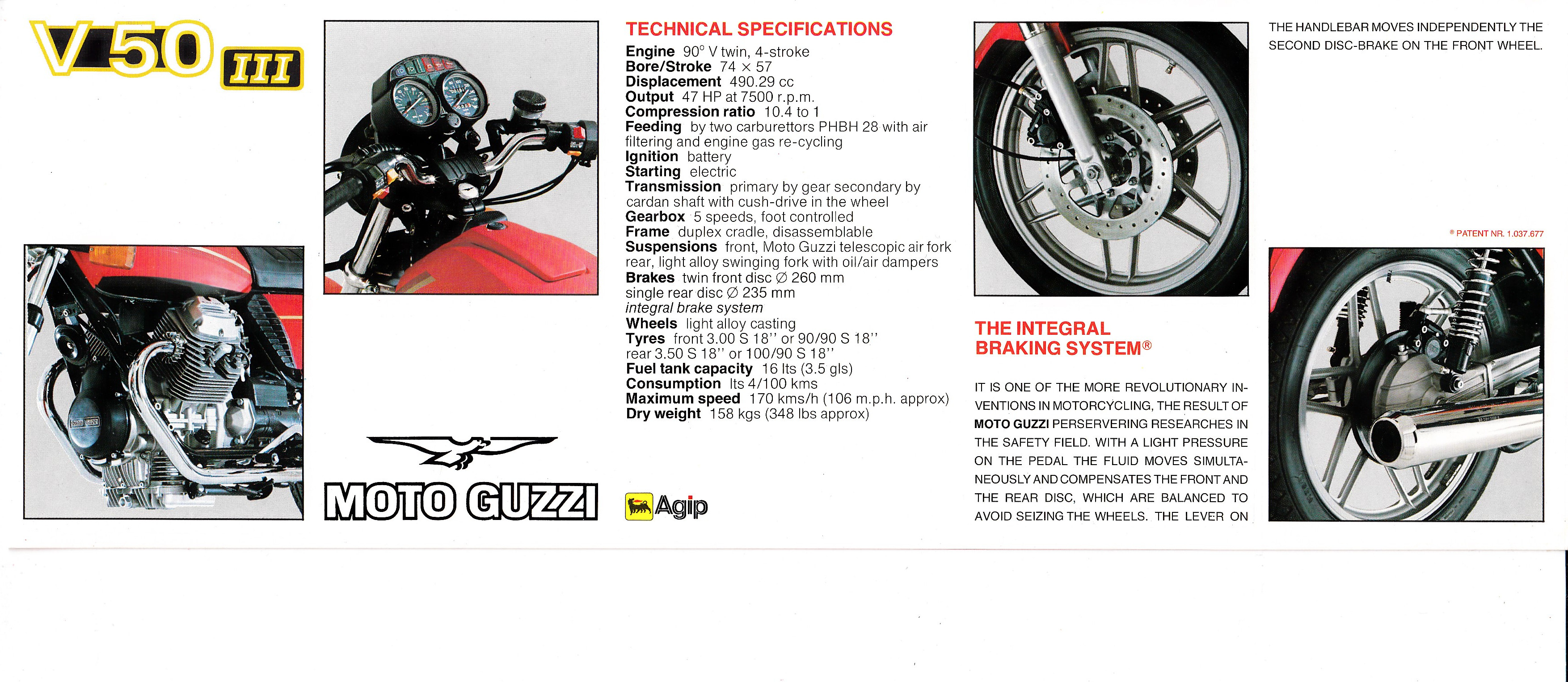 Brochure - Moto Guzzi V50 III (folded style brochure)