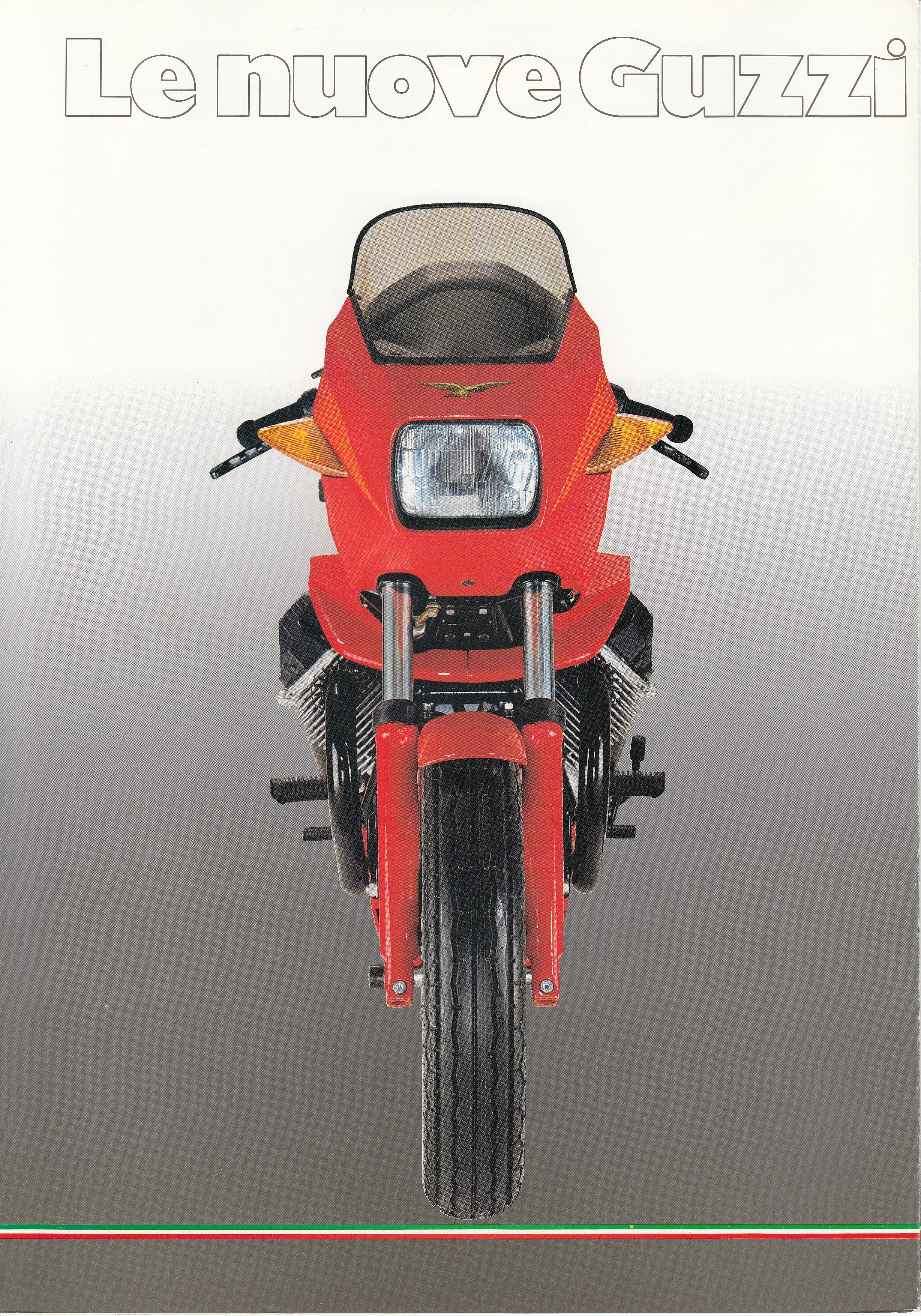 Brochure - Moto Guzzi Le Mans 1000 (red centerfold, wind tunnel on cover) [Italian]