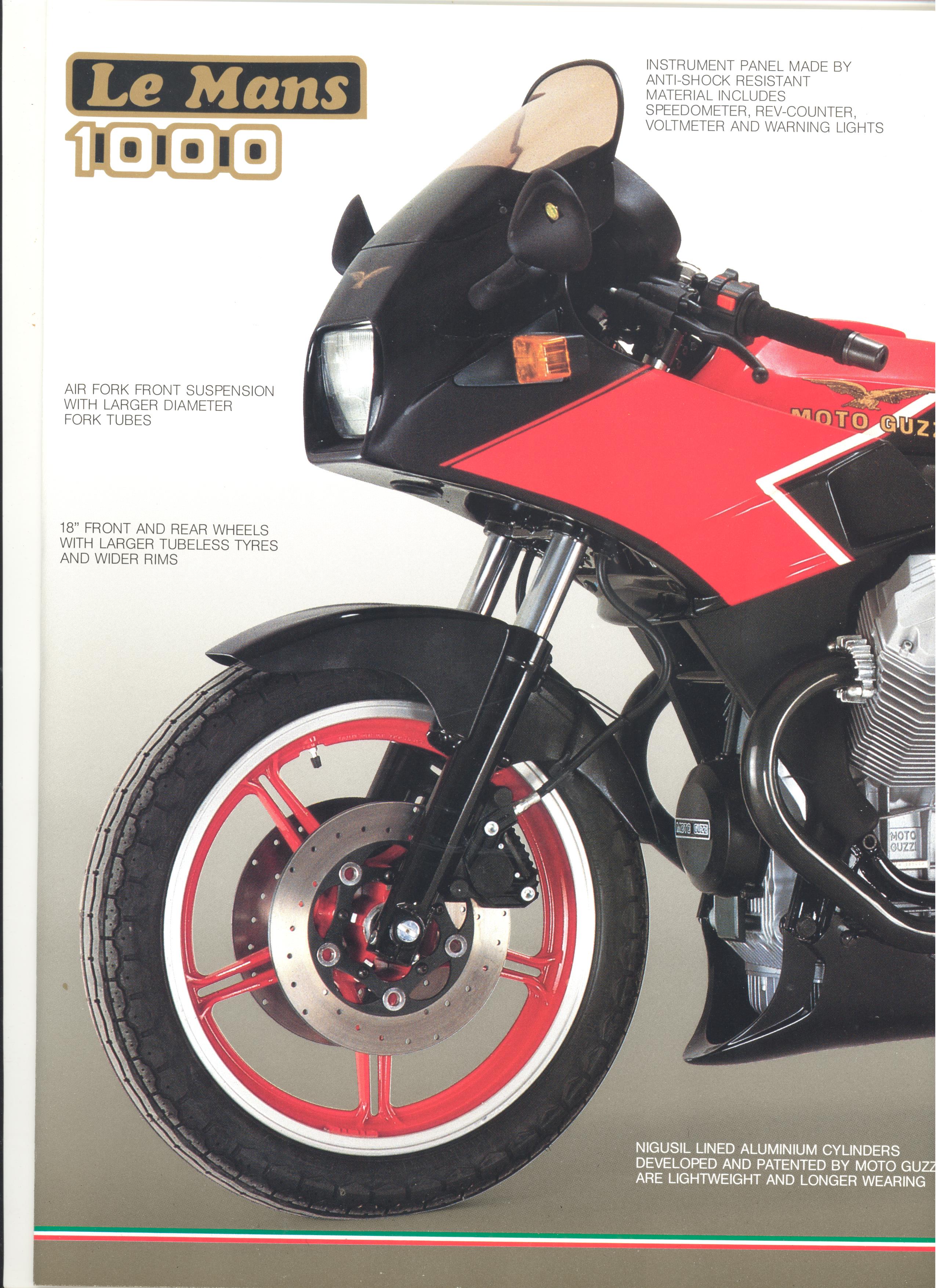 Moto Guzzi factory brochure: Le Mans 1000