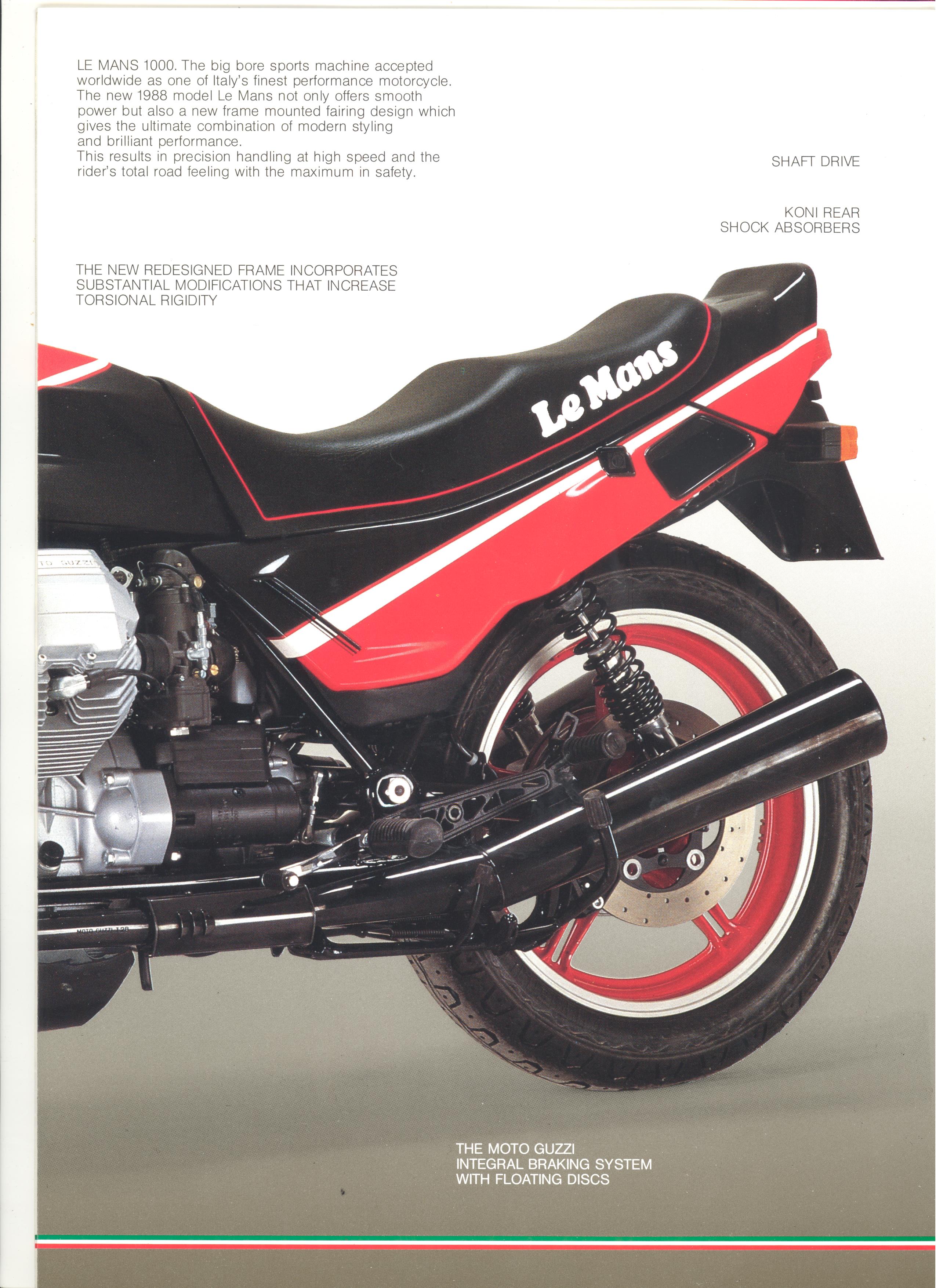 Moto Guzzi factory brochure: Le Mans 1000