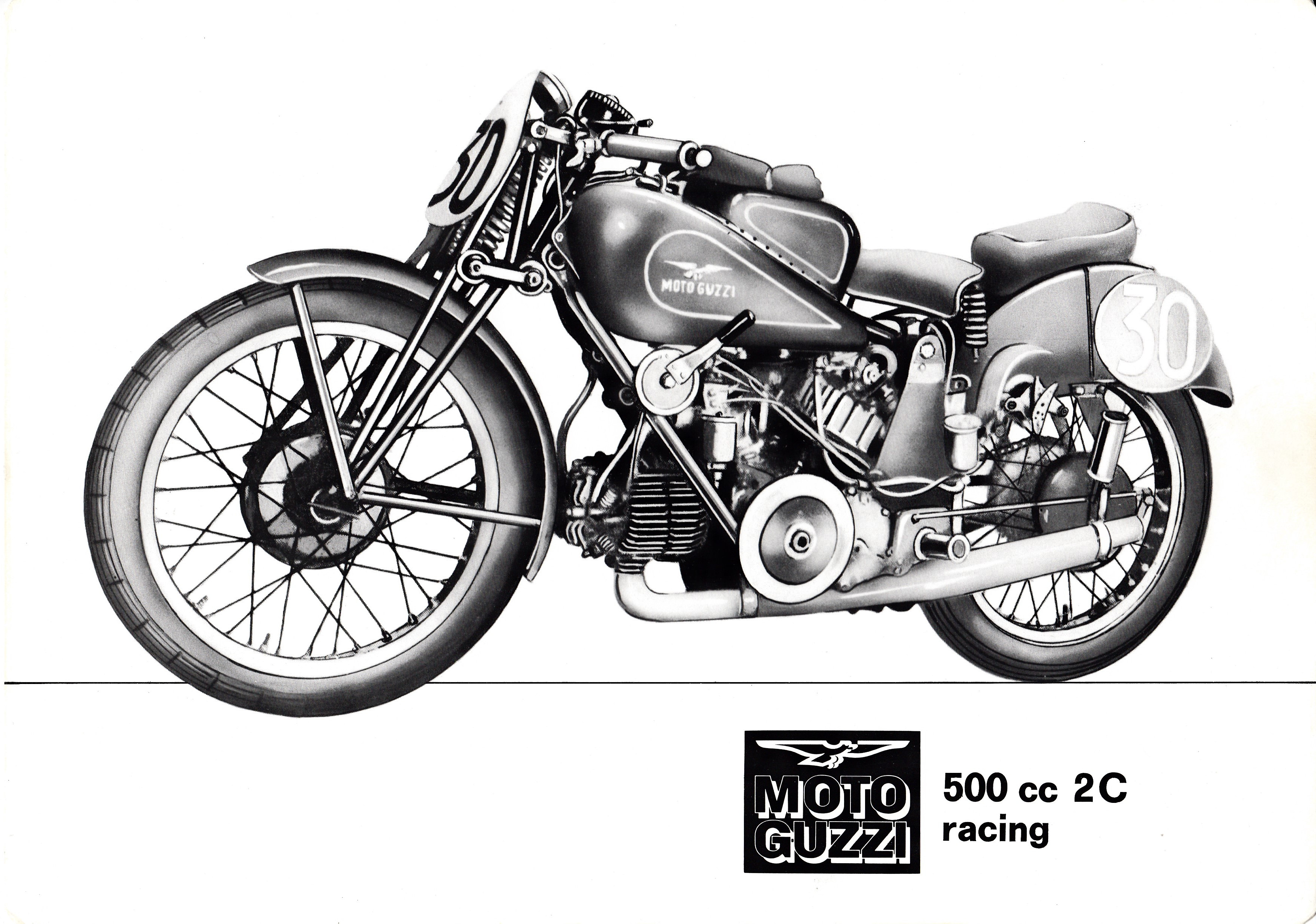 Brochure - Moto Guzzi 500 cc 2 cylinder racing