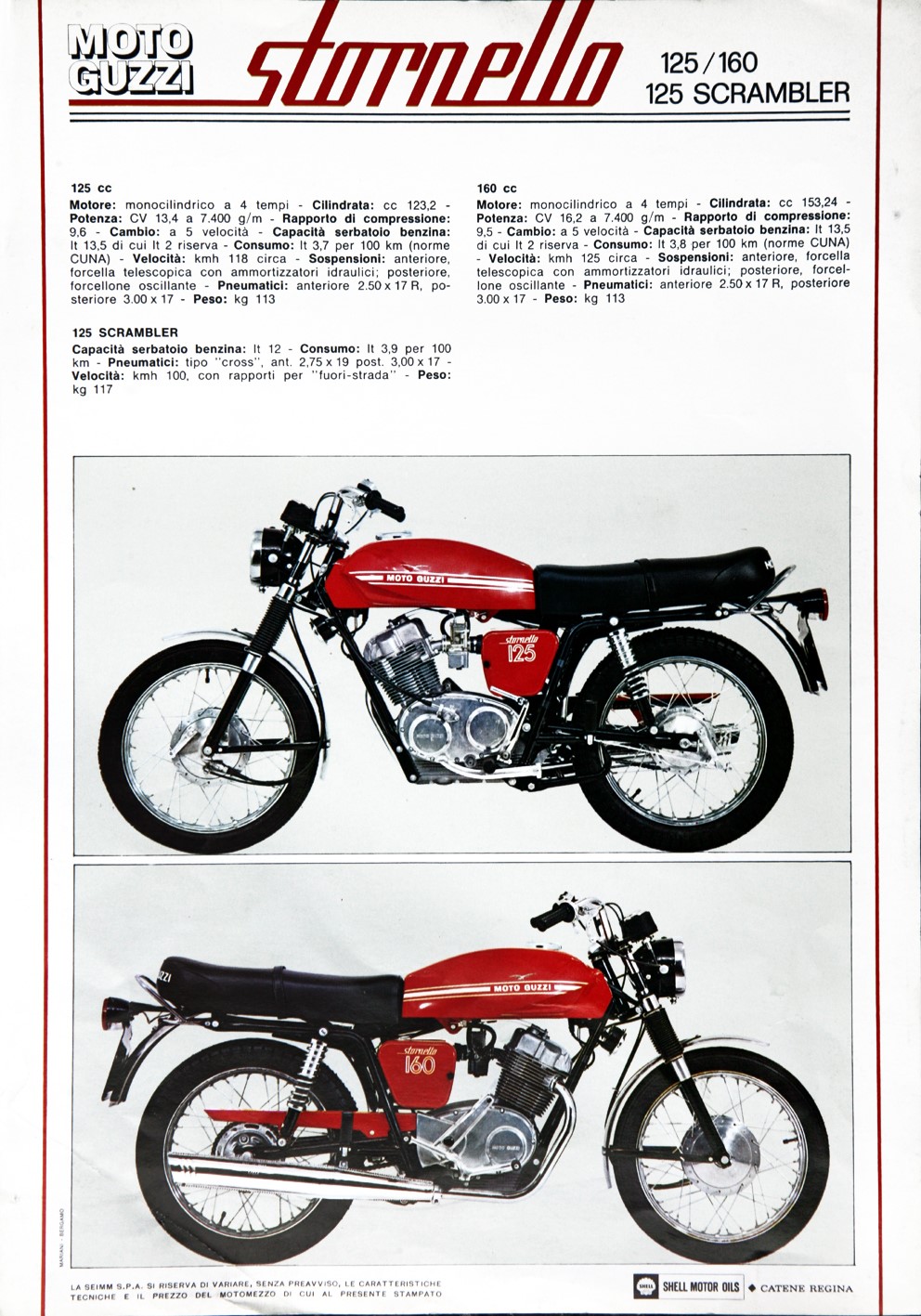 Brochure - Moto Guzzi Stornello 125 / 160 / 125 Scrambler