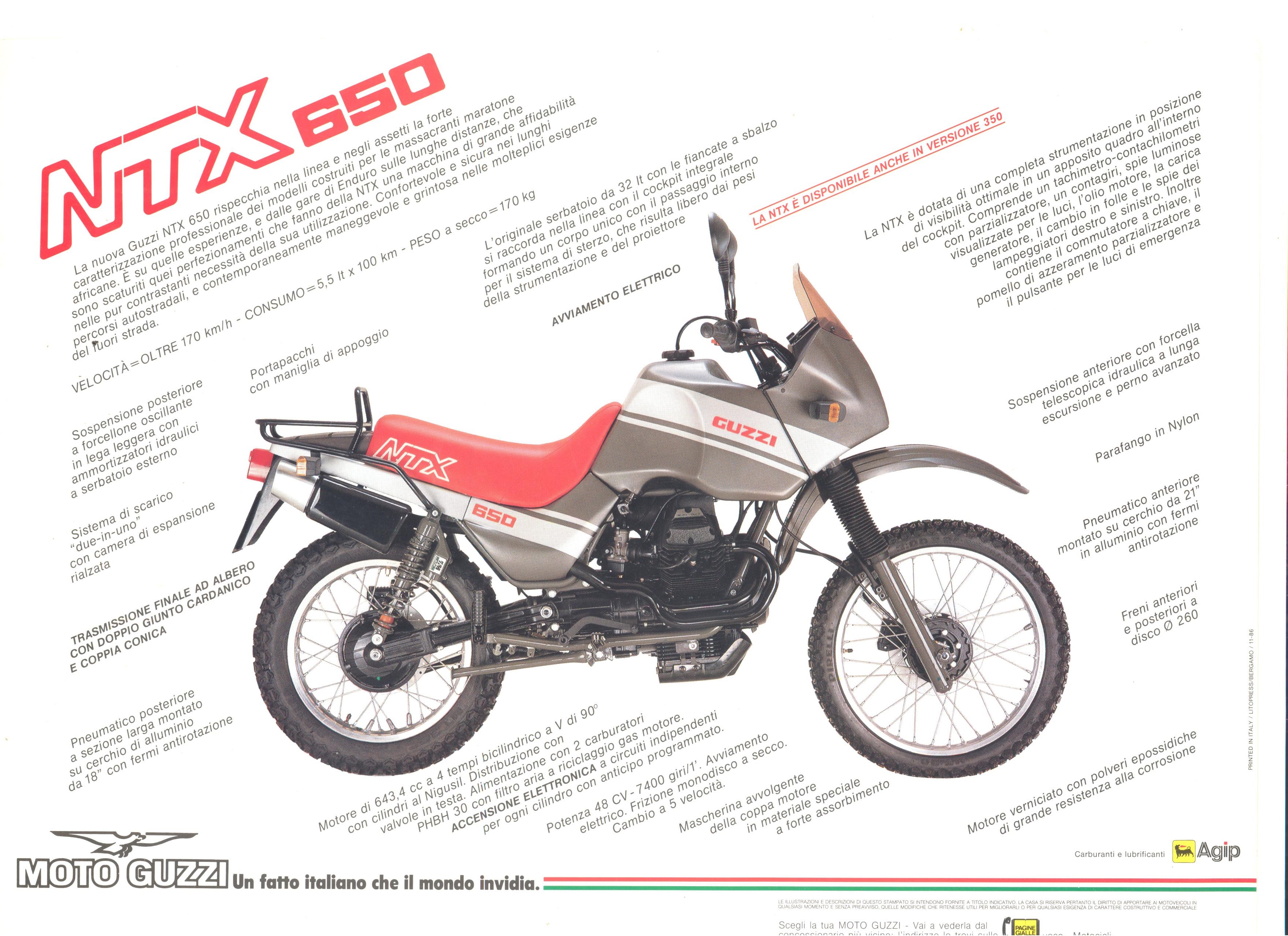 Moto Guzzi factory brochure: NTX 650