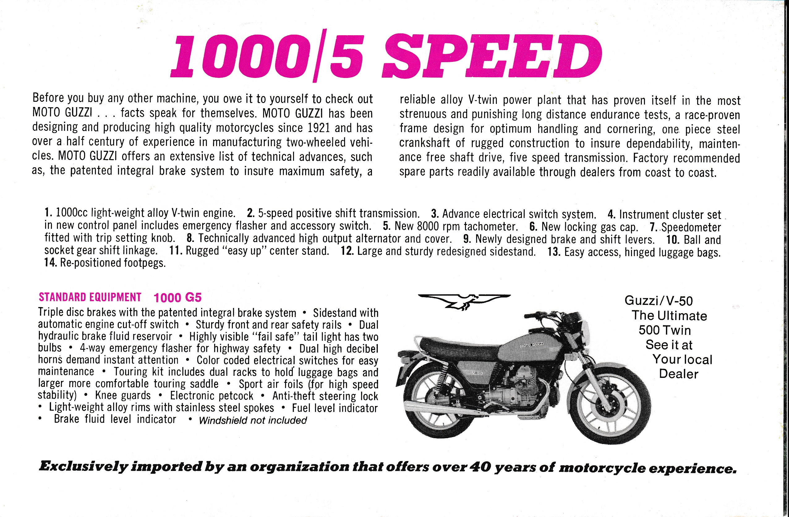 Brochure - Moto Guzzi V1000 G5 version 4