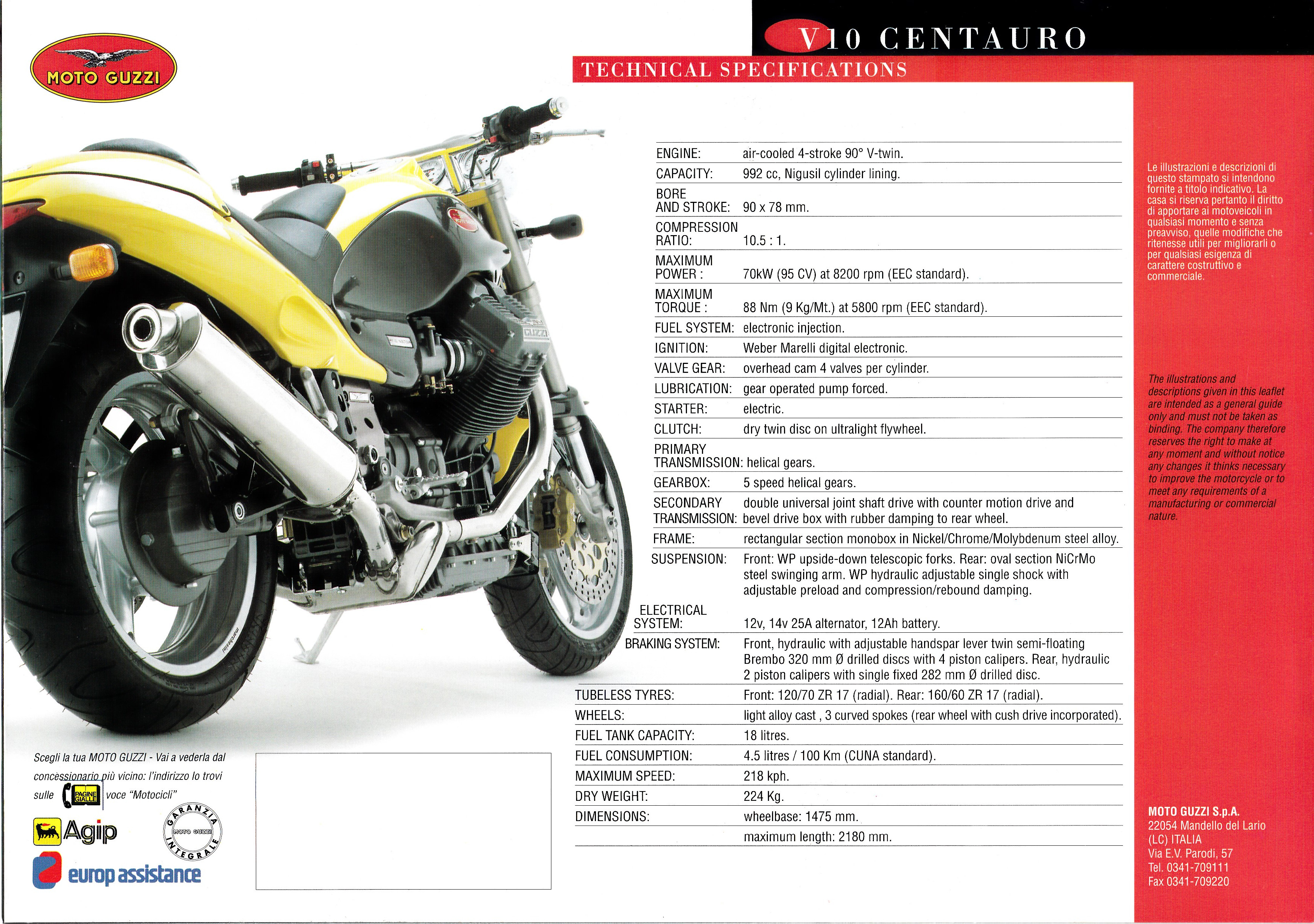 Brochure - Moto Guzzi V10 Centauro