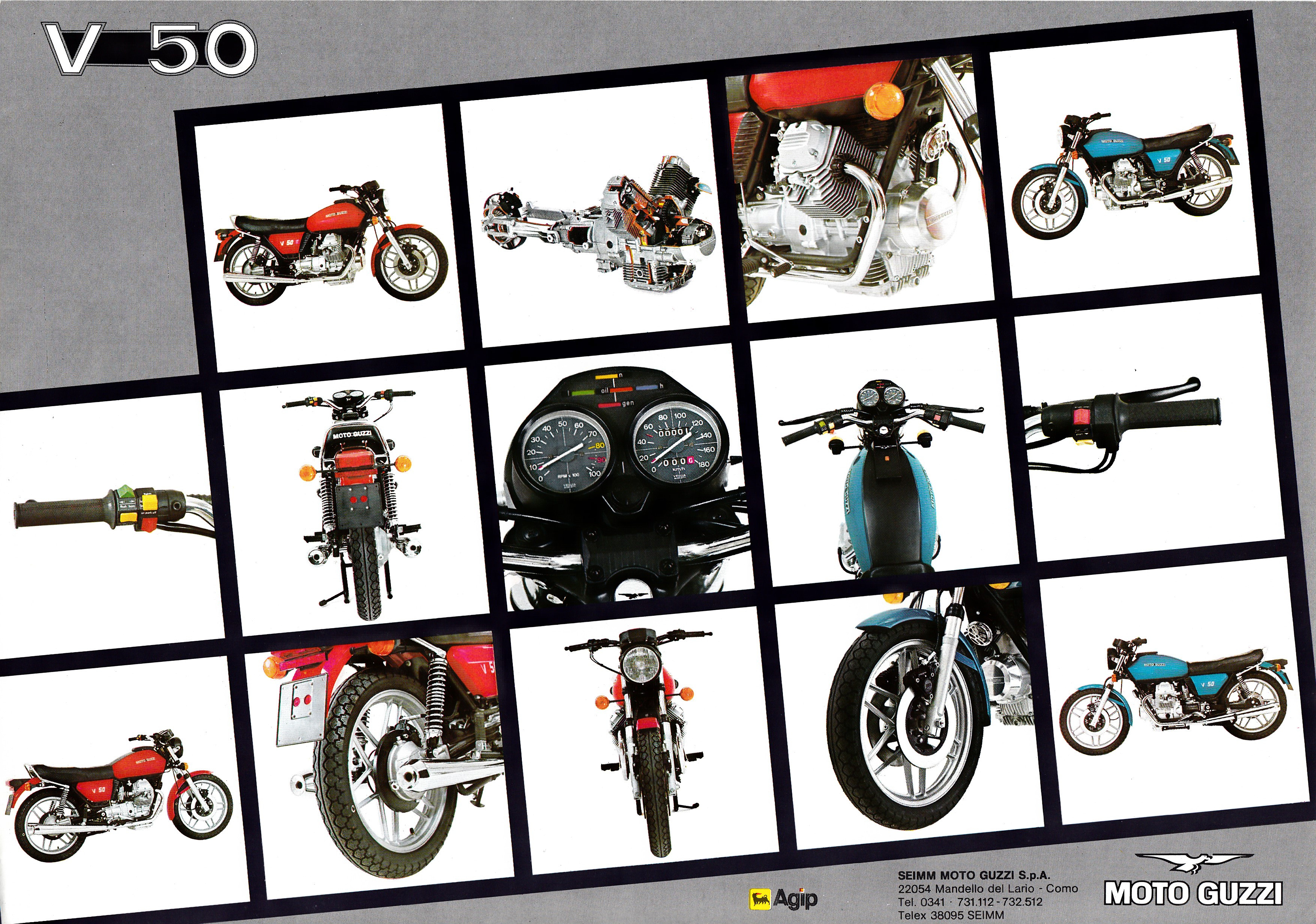 V50 MONZA  prospectus catalogue brochure dépliant MOTO GUZZI V50 MONZA & V50III 