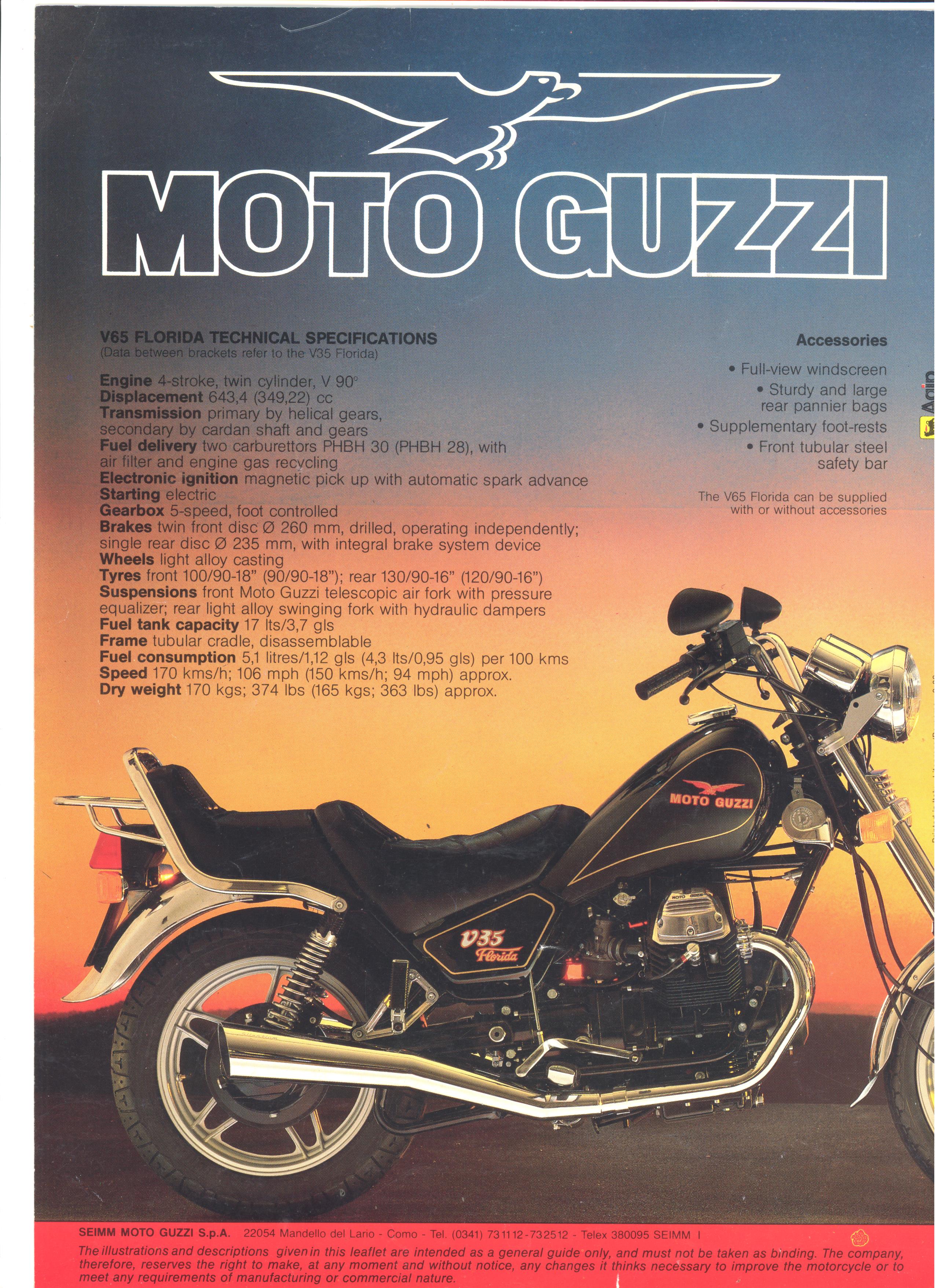 Moto Guzzi factory brochure: V65 Florida