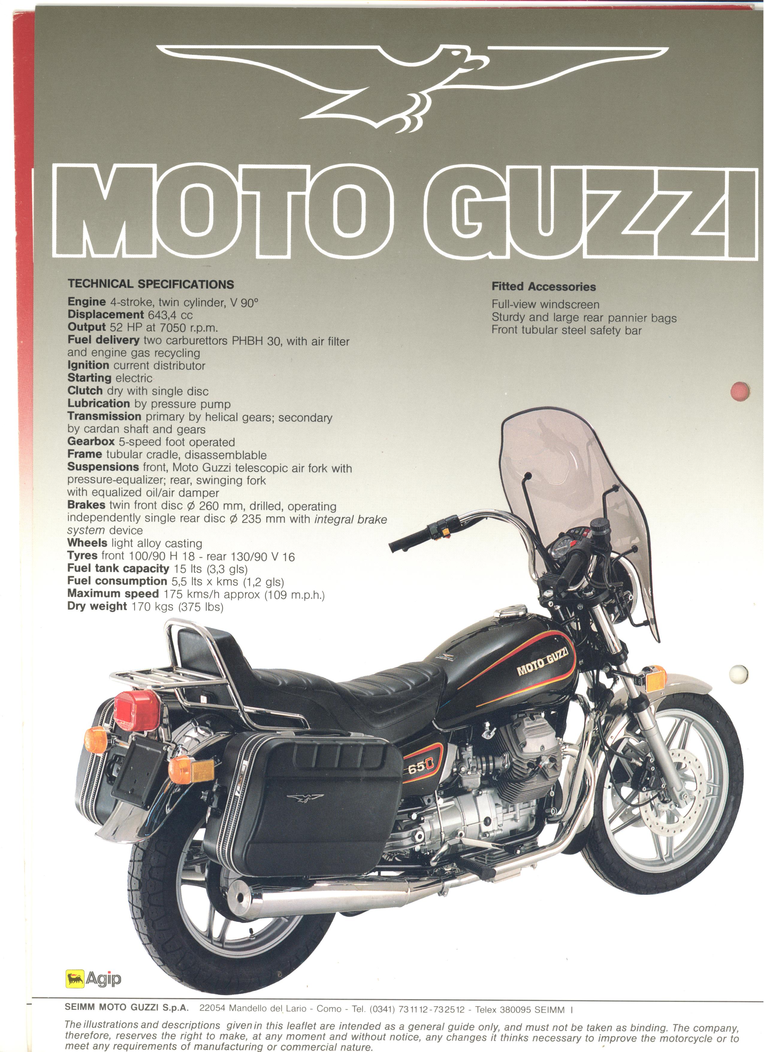 Moto Guzzi factory brochure: V65C