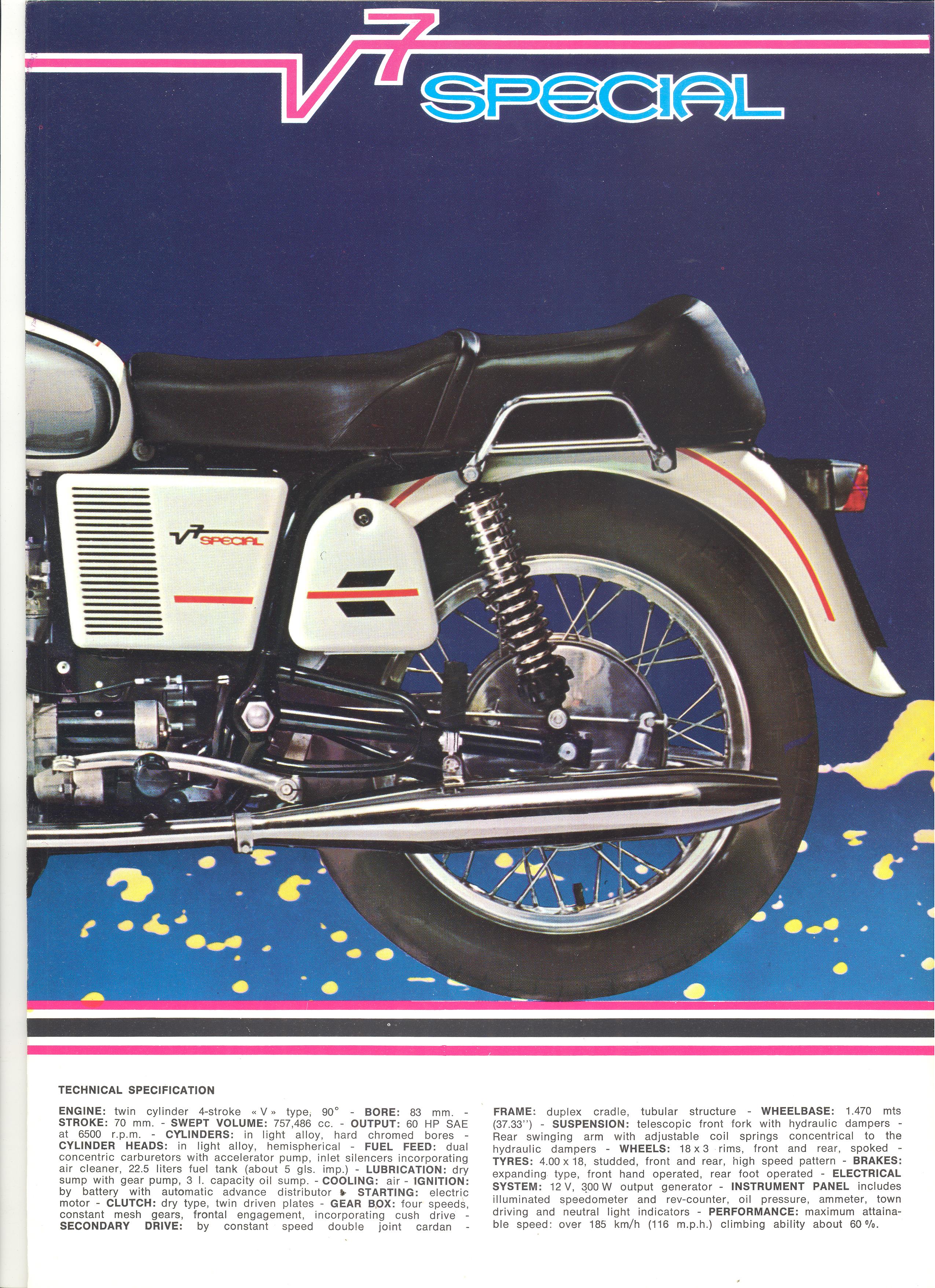 Moto Guzzi factory brochure: V7 Special