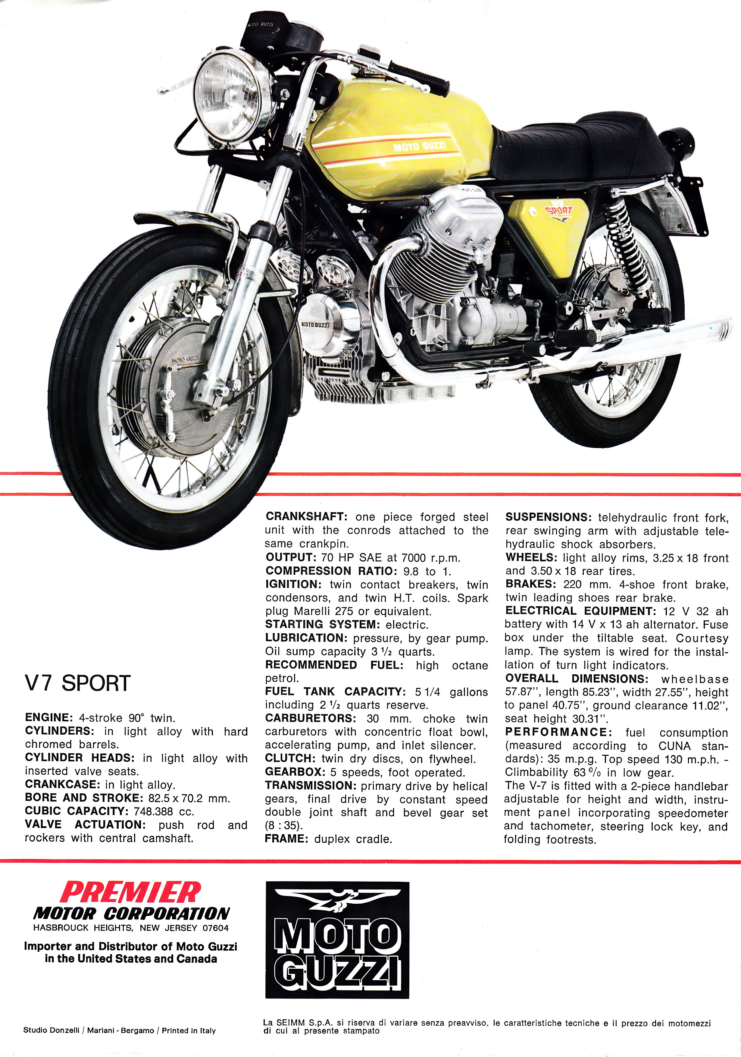 Brochure - Moto Guzzi V7 Sport (2 page)