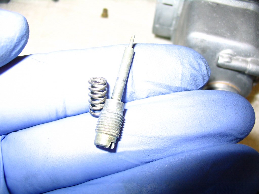 The mixture screw and spring.