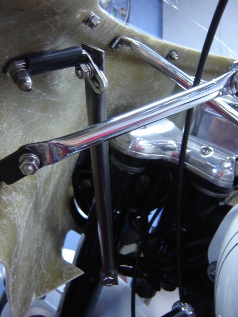 Alternative brackets for mounting a Moto Guzzi fairing.