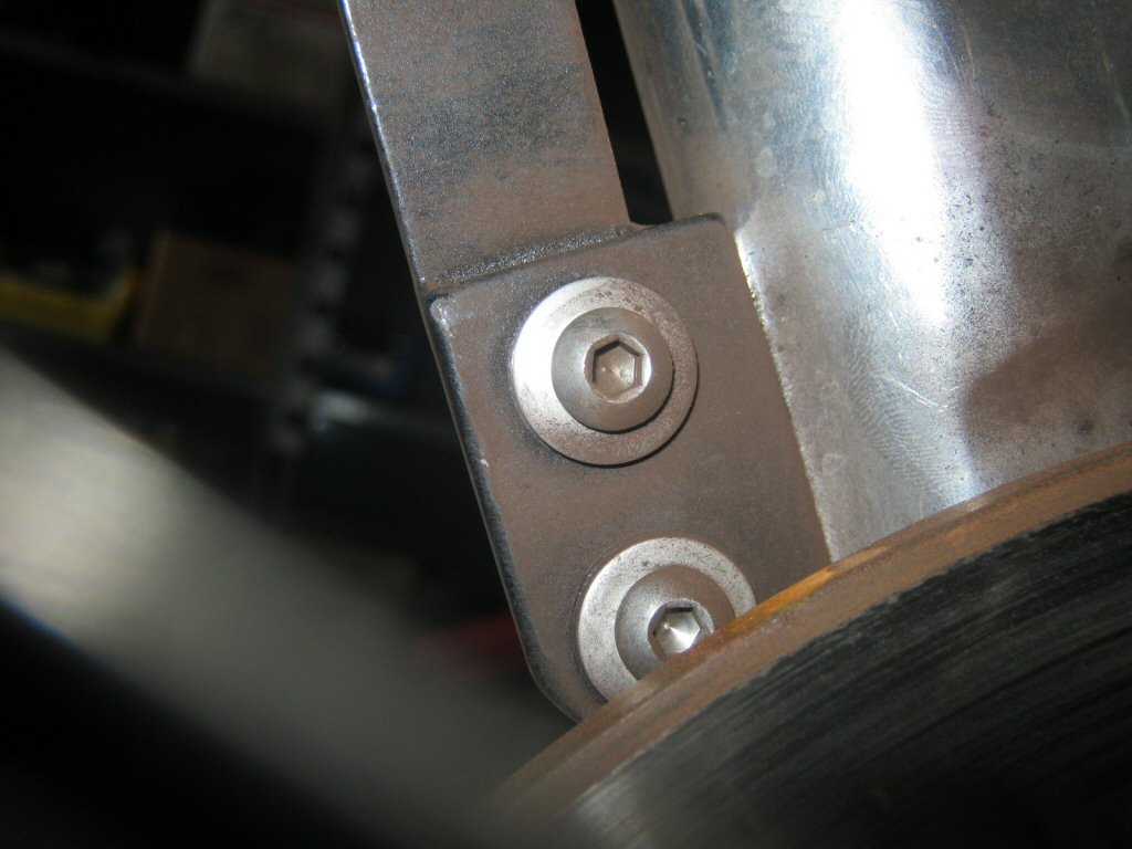 Brace reinforcement for the disc brake front fender originally fit to some Moto Guzzi Eldorado models.