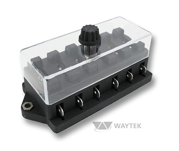 Waytek item number 46081. A perfect fit to replace the original fuse panel in Moto Guzzi V700, V7 Special, Ambassador, 850 GT, 850 GT California, Eldorado, and 850 California Police motorcycles.