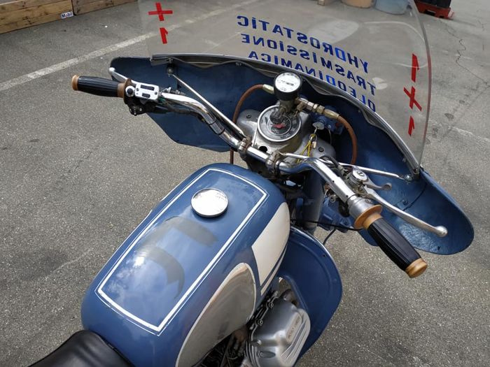 Moto Guzzi V700 with hydrostatic front wheel drive.