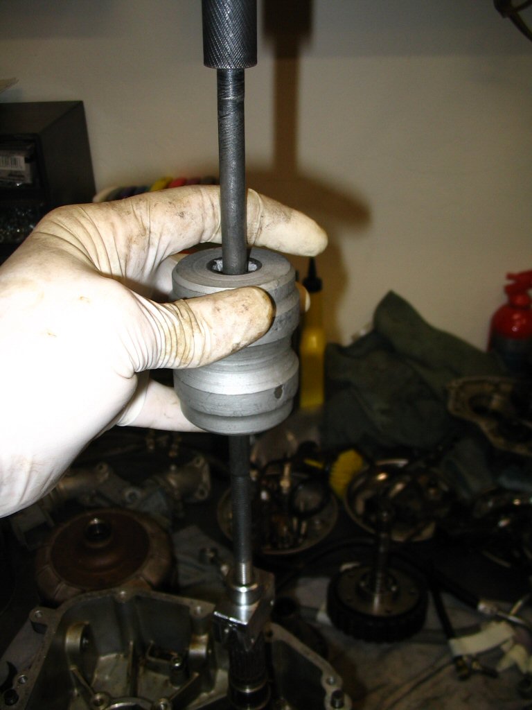 Another view of the puller I used to withdraw the output shaft from the bearing.