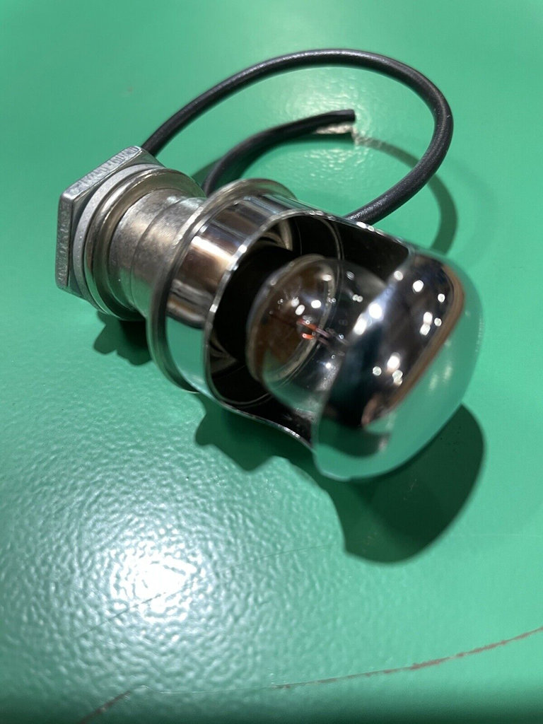 Map light. Appears to be very close to the original map light. Applicable to Moto Guzzi police models such as the V700, V7 Special, Ambassador, 850 GT, 850 GT California, Eldorado, and 850 California Police models.