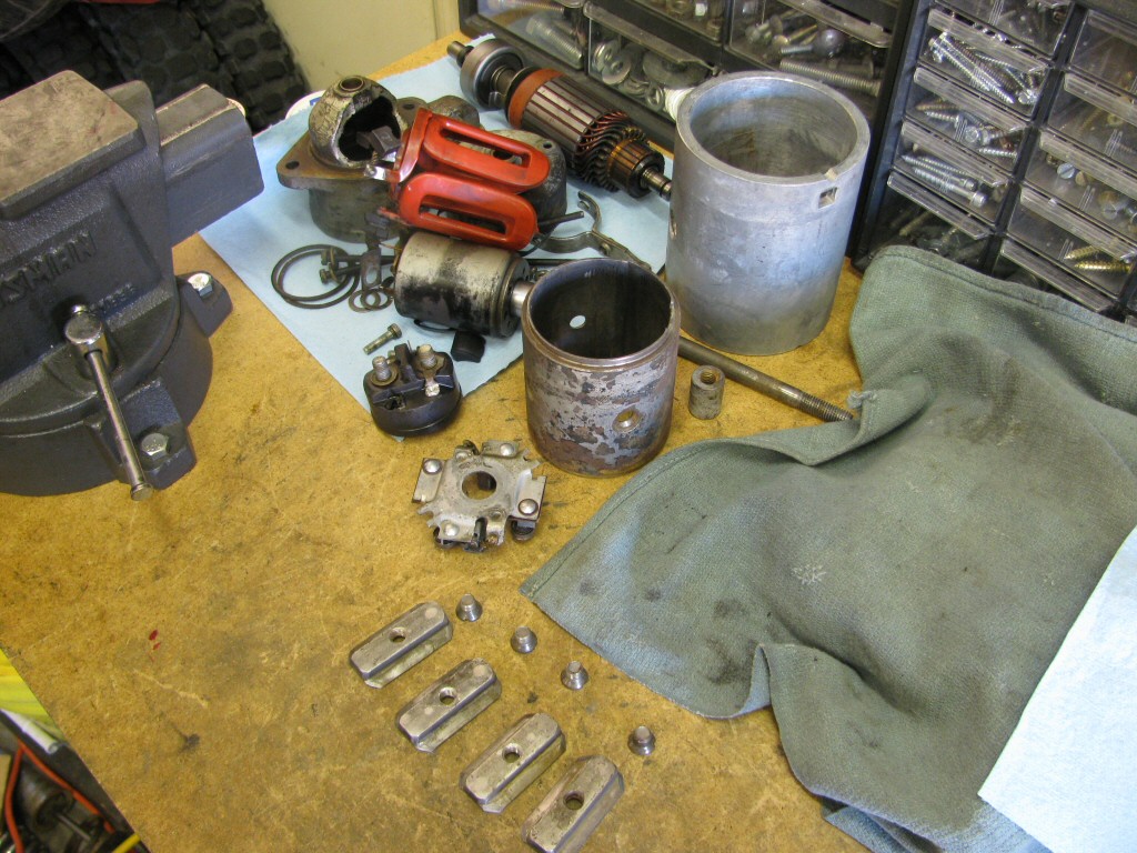 Fully disassembled and cleaned Bosch starter.