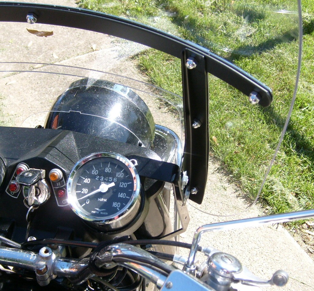 Fitting National Cycle part number N2211 windshield to a Moto Guzzi Eldorado.