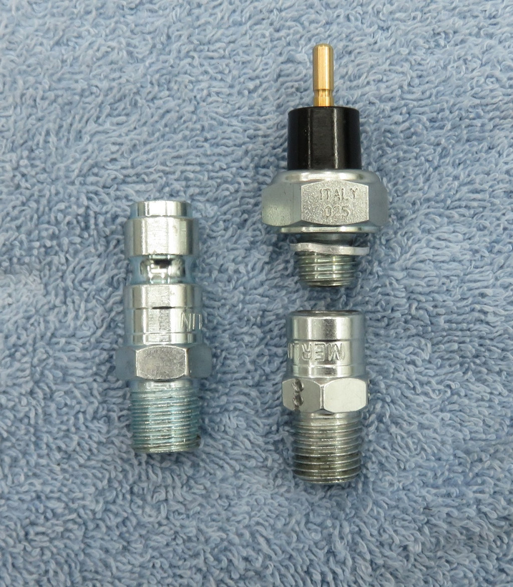 Air line plug before and after cut.