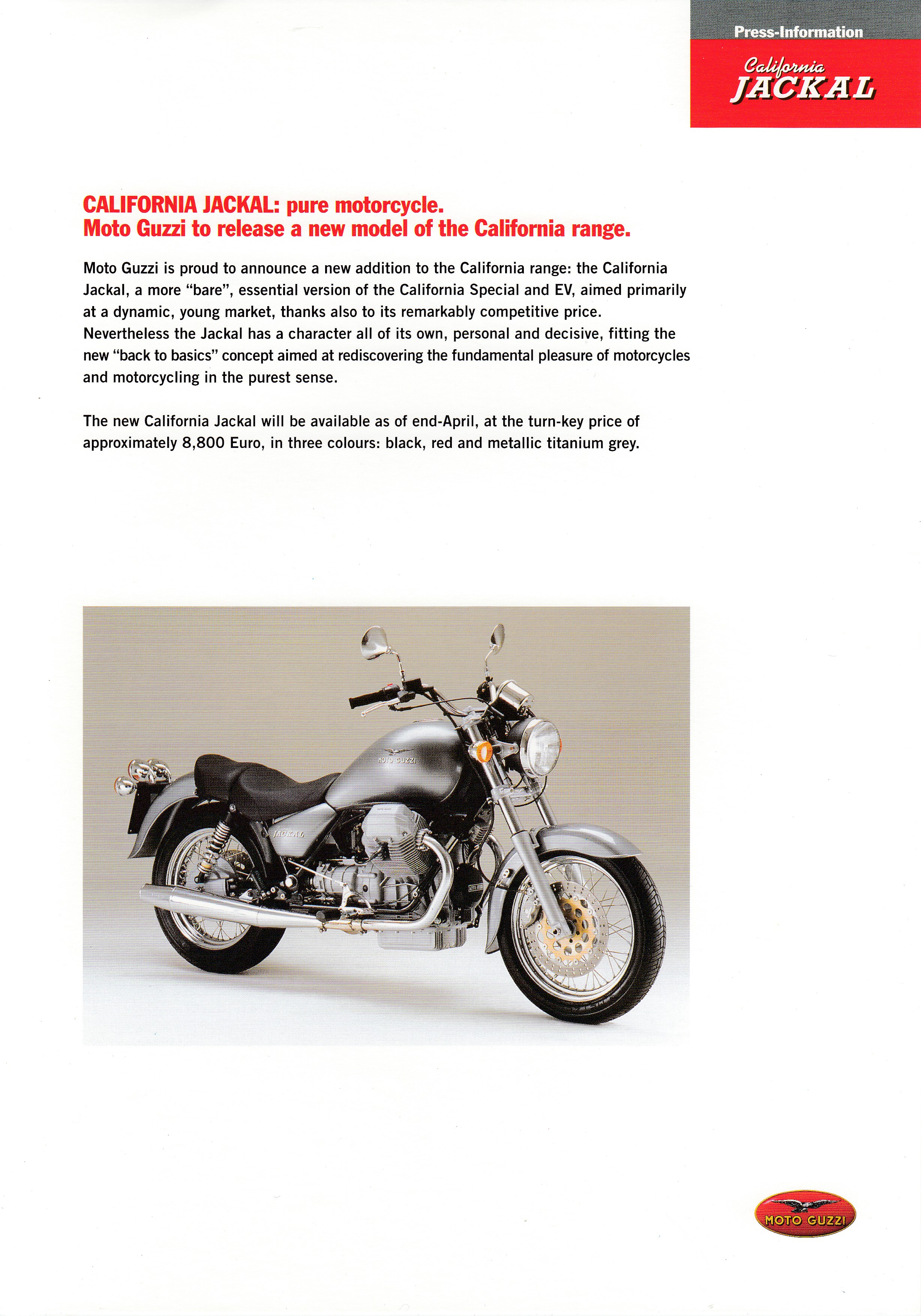Press release - Moto Guzzi California Jackal