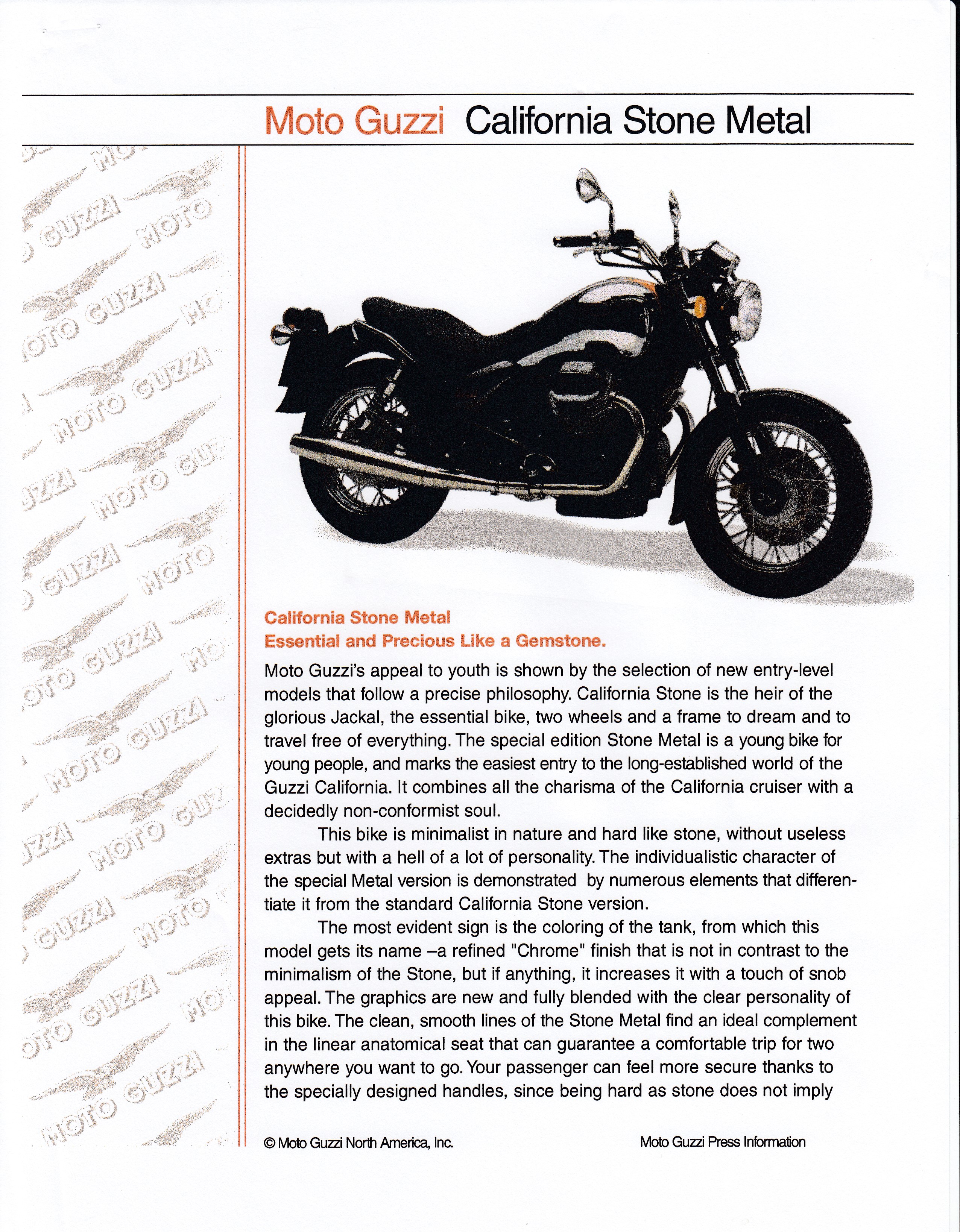 Press release - Moto Guzzi press information 2002