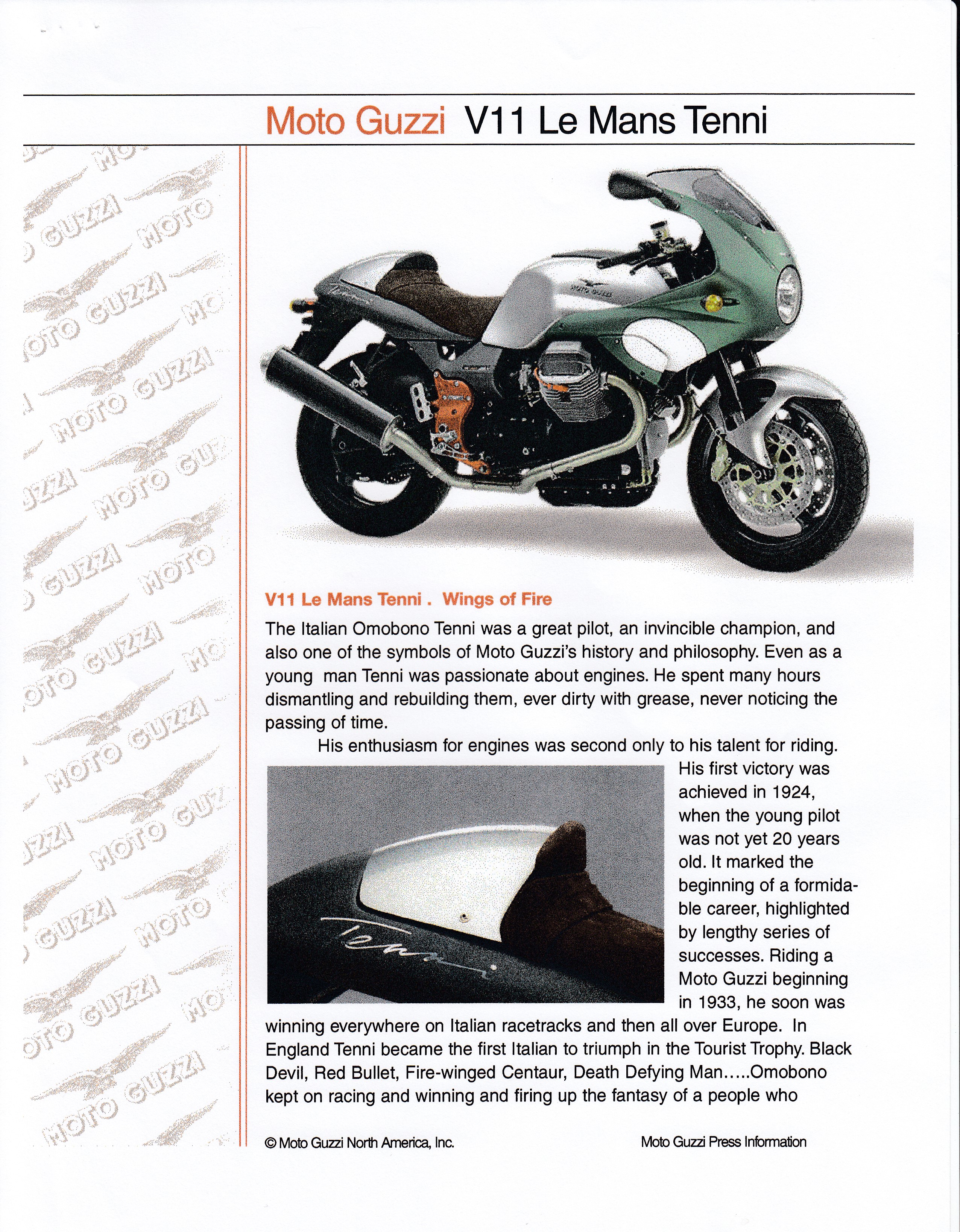 Press release - Moto Guzzi press information 2002