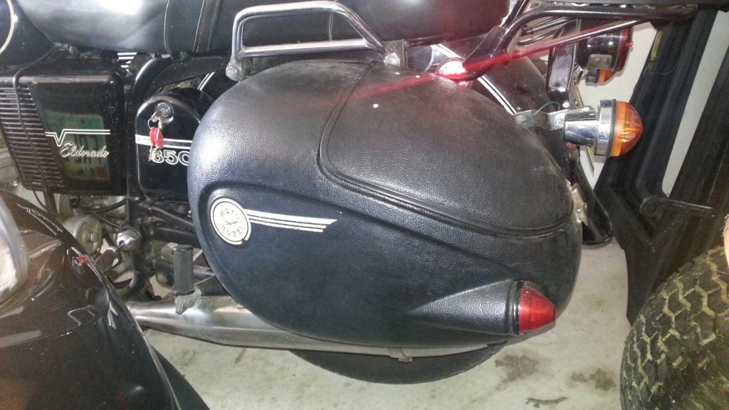 Enduro saddlebags for a Moto Guzzi.