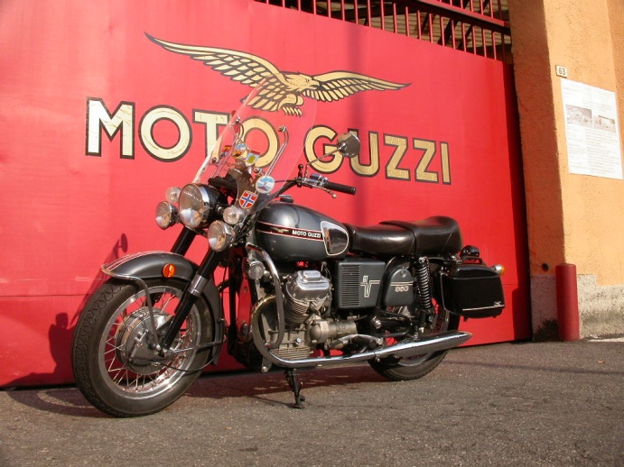 Original Moto Guzzi saddlebags (smaller).