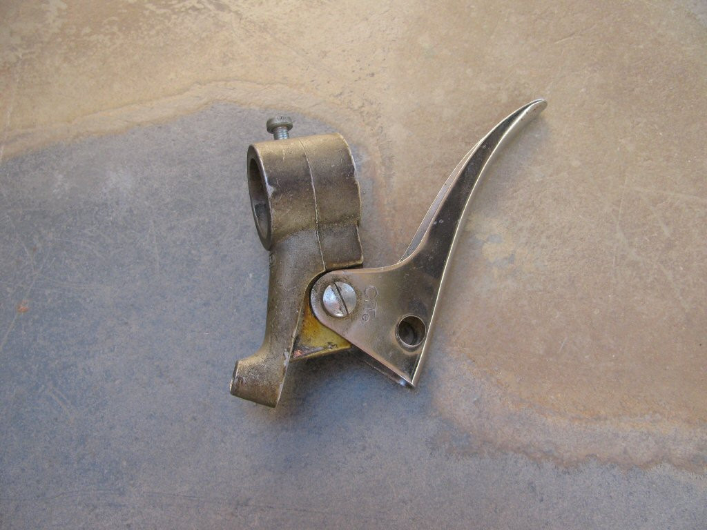 Siren lever for friction drive sirens as used on police models of the Moto Guzzi V700, V7 Special, Ambassador, 850 GT, 850 GT California, Eldorado, and 850 California Police motorcycles.