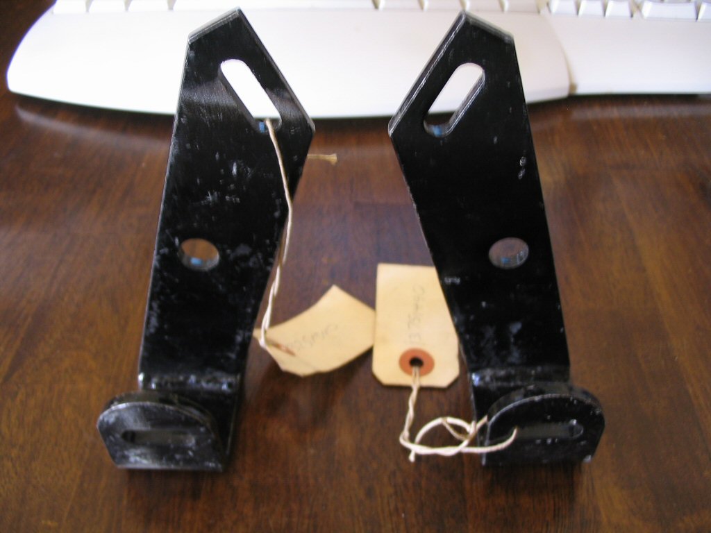 Spot light brackets as used on the Moto Guzzi 850 California Police motorcycle (MG# 13751340 and MG# 13751440).