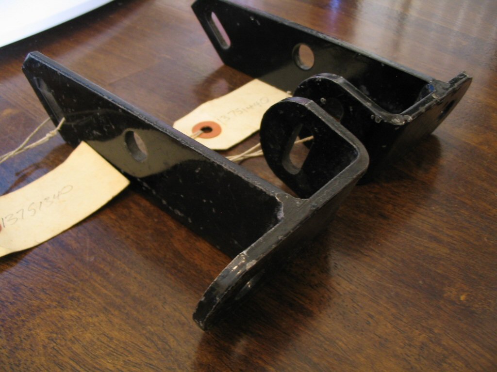 Spot light brackets as used on the Moto Guzzi 850 California Police motorcycle (MG# 13751340 and MG# 13751440).