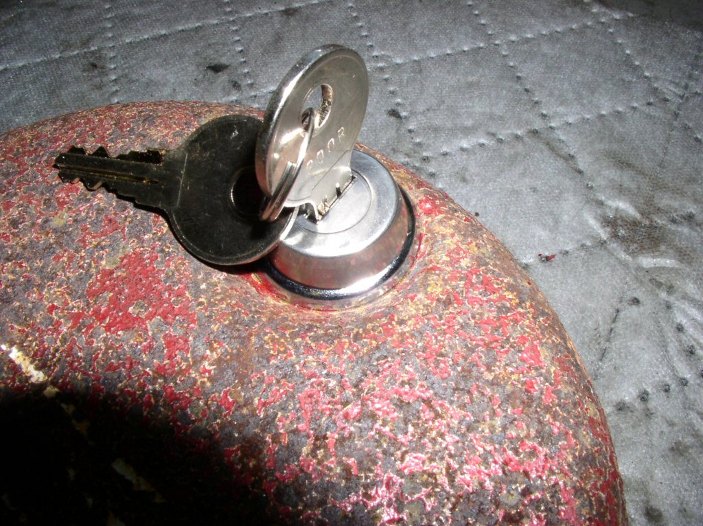 Outside view of lock fit to a tool box.