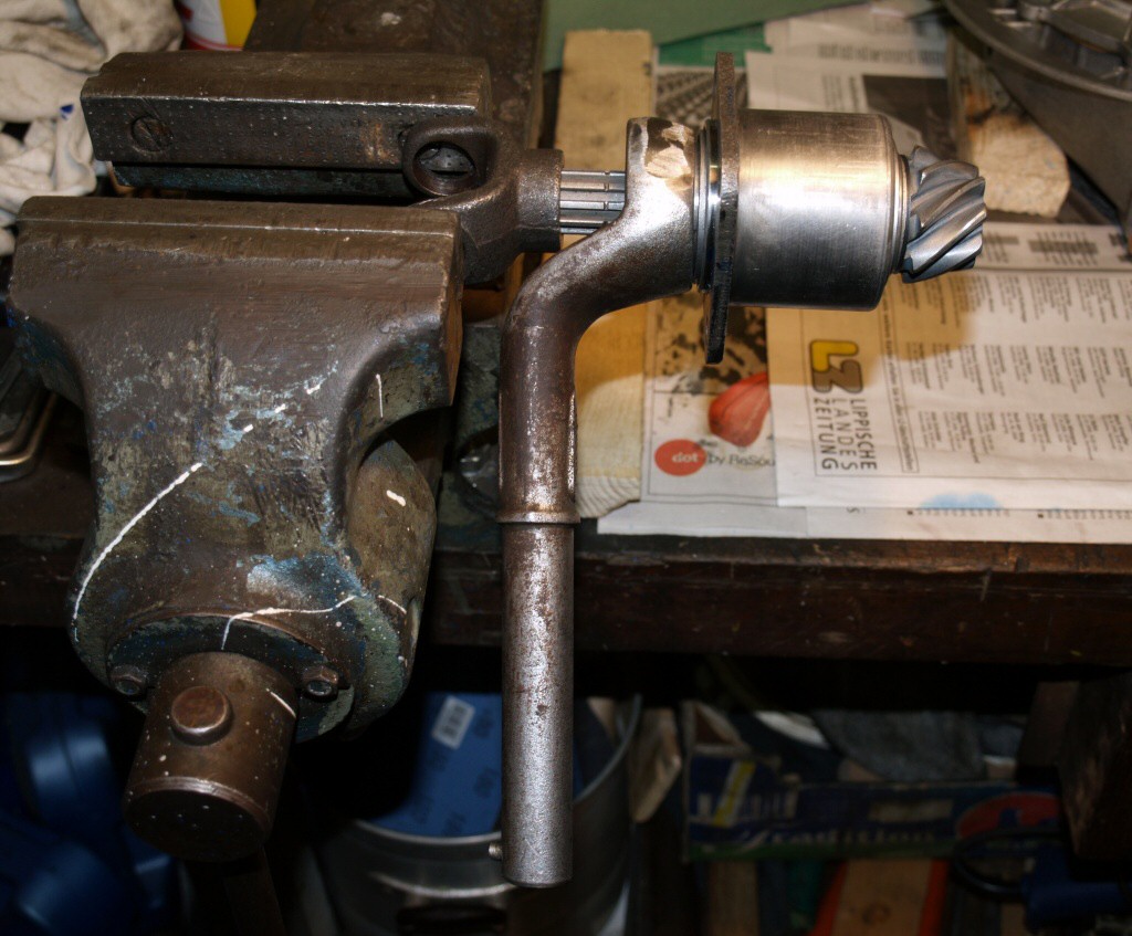 Moto Guzzi special tool for securing the pinion nut on the rear drive.