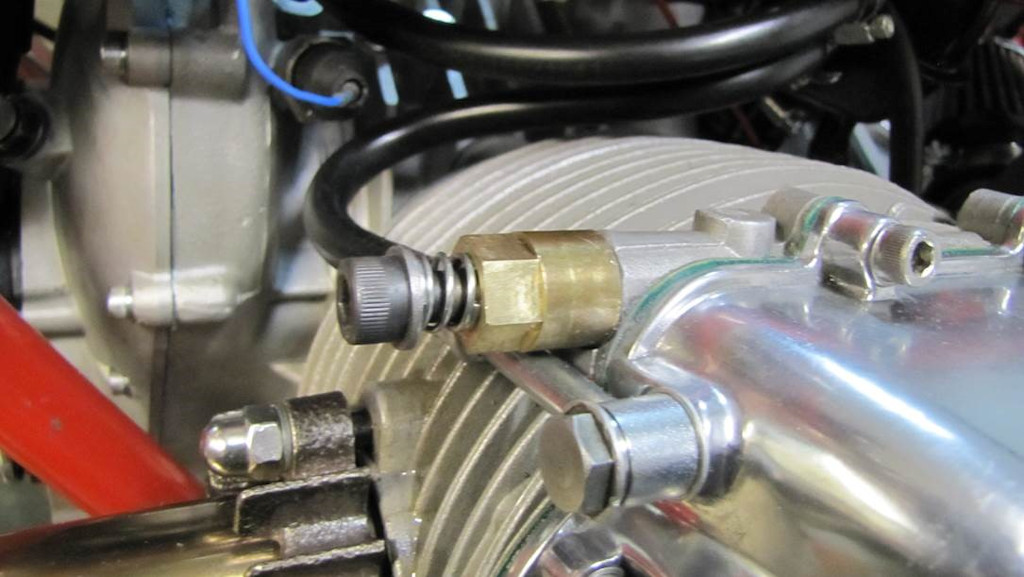 Tool to spot face the banjo fitting mating surface on the cylinder heads of Moto Guzzi motorcycles.