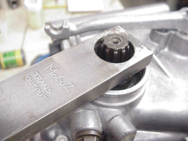 Moto Guzzi special tool for the nut securing the layshaft / output shaft on 5 speed transmissions.
