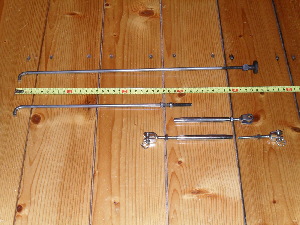 The actuation rod needs to be connected to the lever, and a turnbuckle can serve as a good adaptor if the rod is shortened. The overall length of the new rod is 315 mm (125 mm shorter than the original one), and the thread is 55 mm.