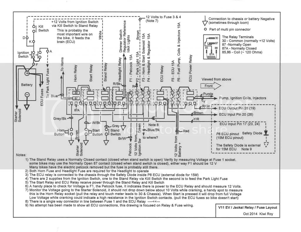 Wiring diagram for the Moto Guzzi California Metail (Australia export).