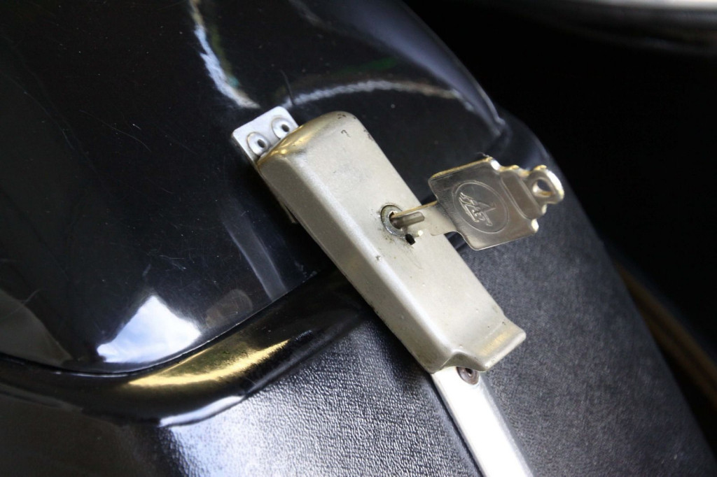 Amelia Earheart key in an original Wixom saddlebag latch.