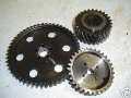Engine timing cover and gears, Moto Guzzi photo archive of parts